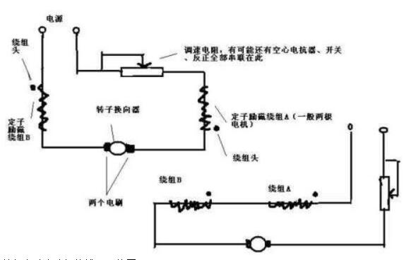 单相串励电动机接线220伏方式图