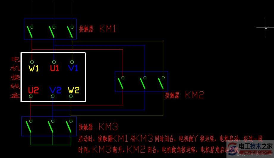 电动机接线图的星型接法和三角接法