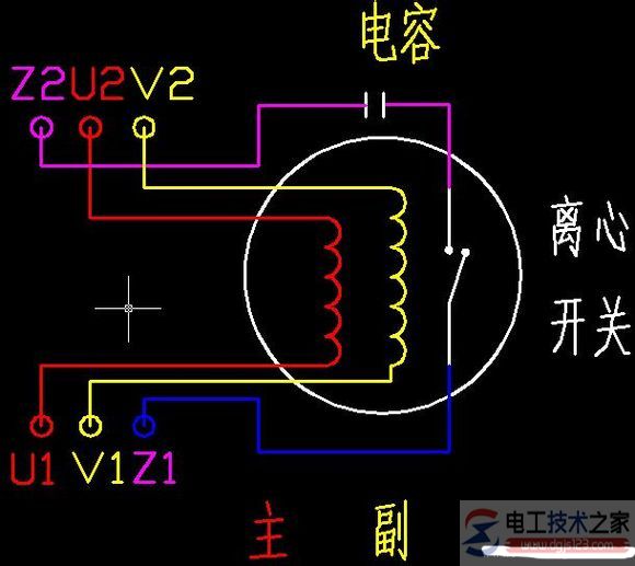 绞肉机电容接线图图片